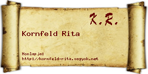 Kornfeld Rita névjegykártya