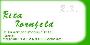 rita kornfeld business card